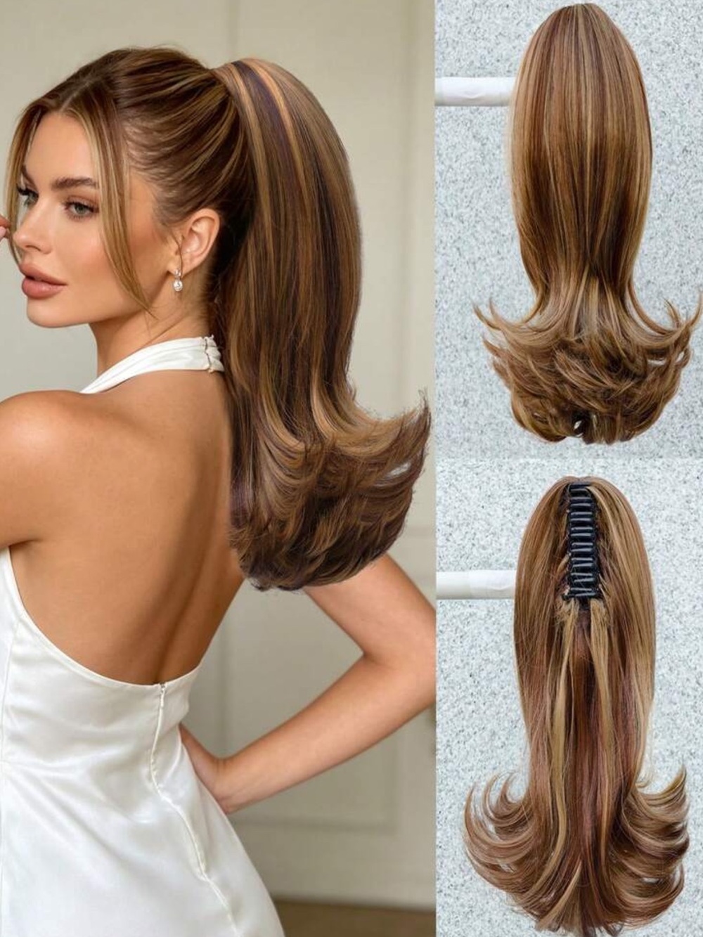 Women's Ponytail Clip-On Synthetic Hair Ponytail, High Heat-Resistant Fiber Hair